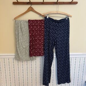 BUNDLE OF 3 Harper & Ivy Floral Fabric Pants